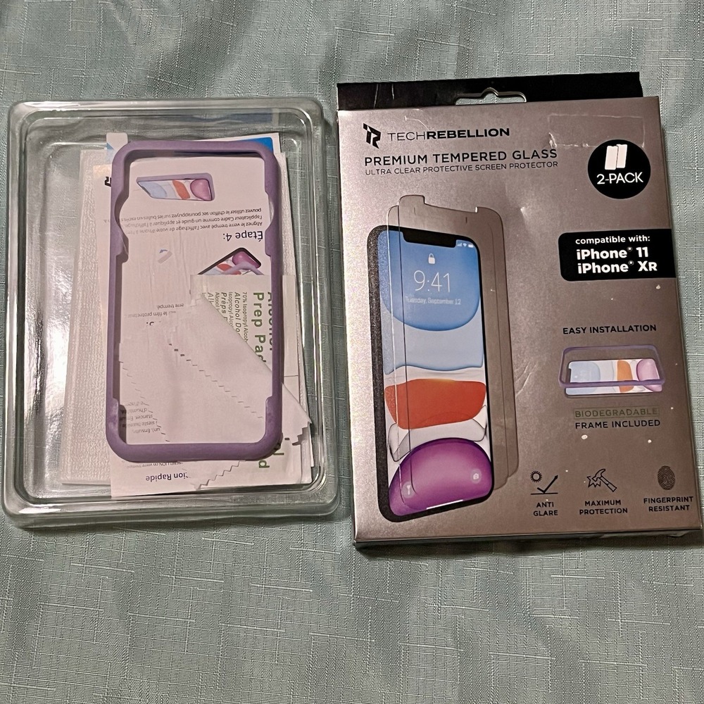 TECH REBELLION: 2 PACK PREMIUM TEMPERED GLASS Screen Protectors For iPhone XR/11